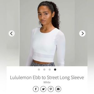 Lululemon Ebb to Street Cropped Long Sleeve White